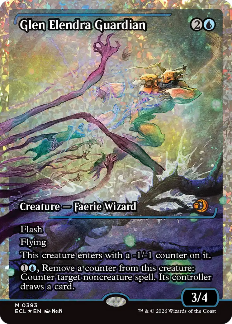 Glen Elendra Guardian (0393) (Showcase) (Fracture Foil) [Lorwyn Eclipsed] | Game Master's Emporium (The New GME)