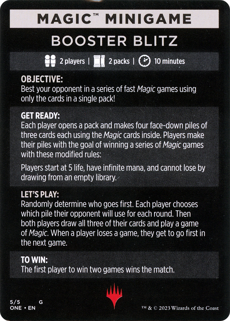 Booster Blitz (Magic Minigame) [Phyrexia: All Will Be One Minigame] | Game Master's Emporium (The New GME)