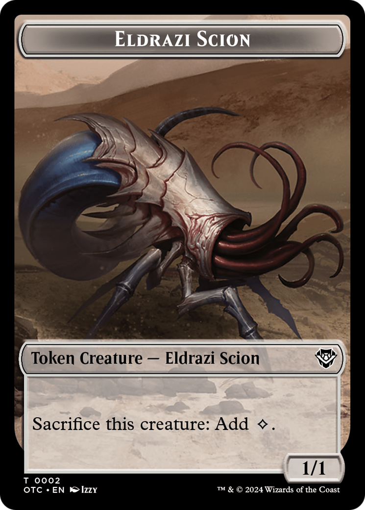 Eldrazi Scion // Manifest Double-Sided Token [Outlaws of Thunder Junction Commander Tokens] | Game Master's Emporium (The New GME)