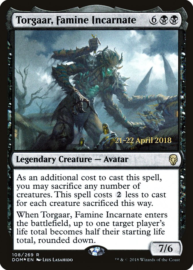 Torgaar, Famine Incarnate [Dominaria Prerelease Promos] | Game Master's Emporium (The New GME)