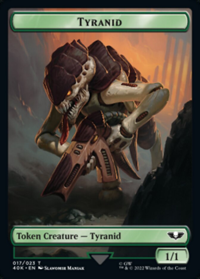 Tyranid (017) // Tyranid Warrior Double-Sided Token (Surge Foil) [Warhammer 40,000 Tokens] | Game Master's Emporium (The New GME)