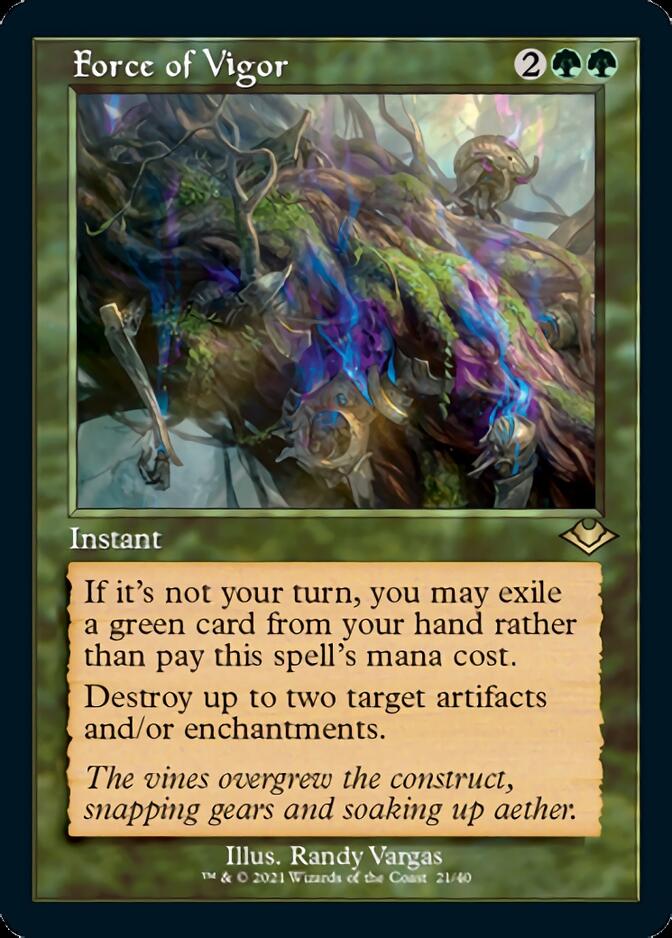 Force of Vigor (Retro Foil Etched) [Modern Horizons] | Game Master's Emporium (The New GME)
