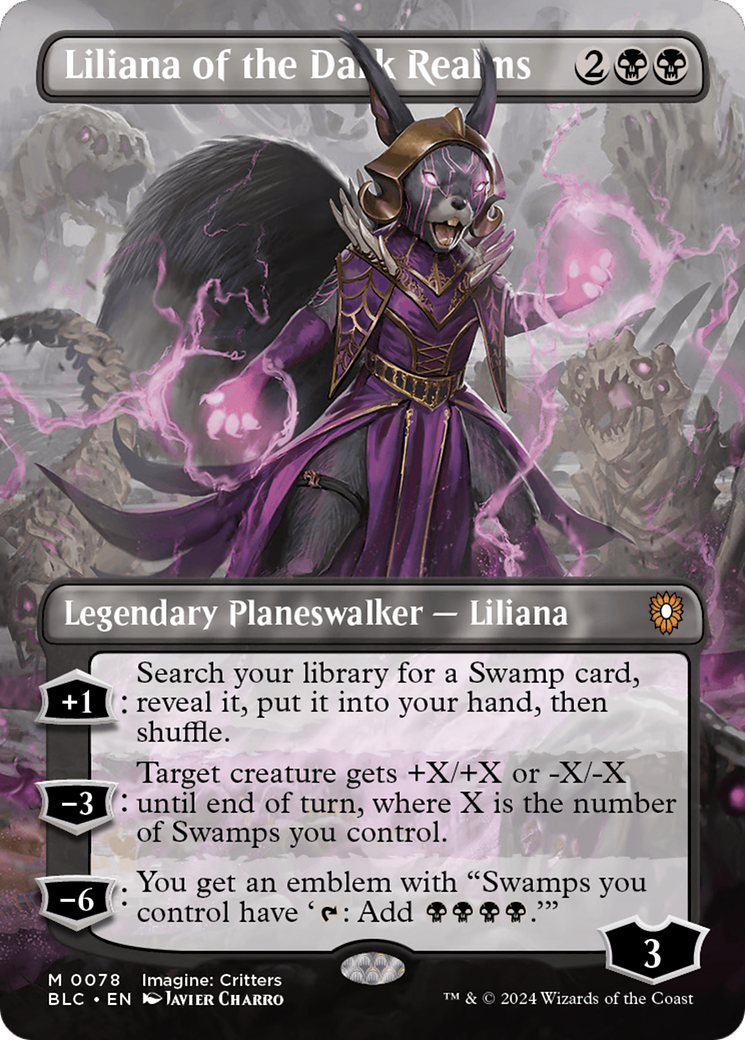 Liliana of the Dark Realms (Borderless) [Bloomburrow Commander] | Game Master's Emporium (The New GME)