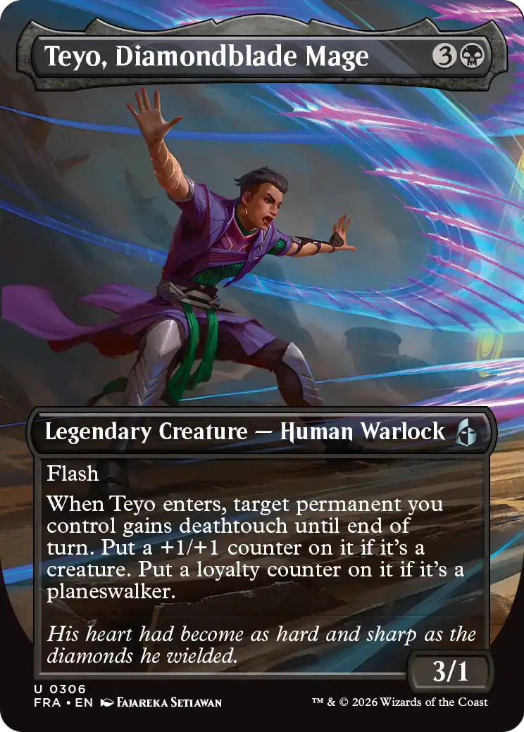 Teyo, Diamondblade Mage (Borderless) [Reality Fracture] | Game Master's Emporium (The New GME)