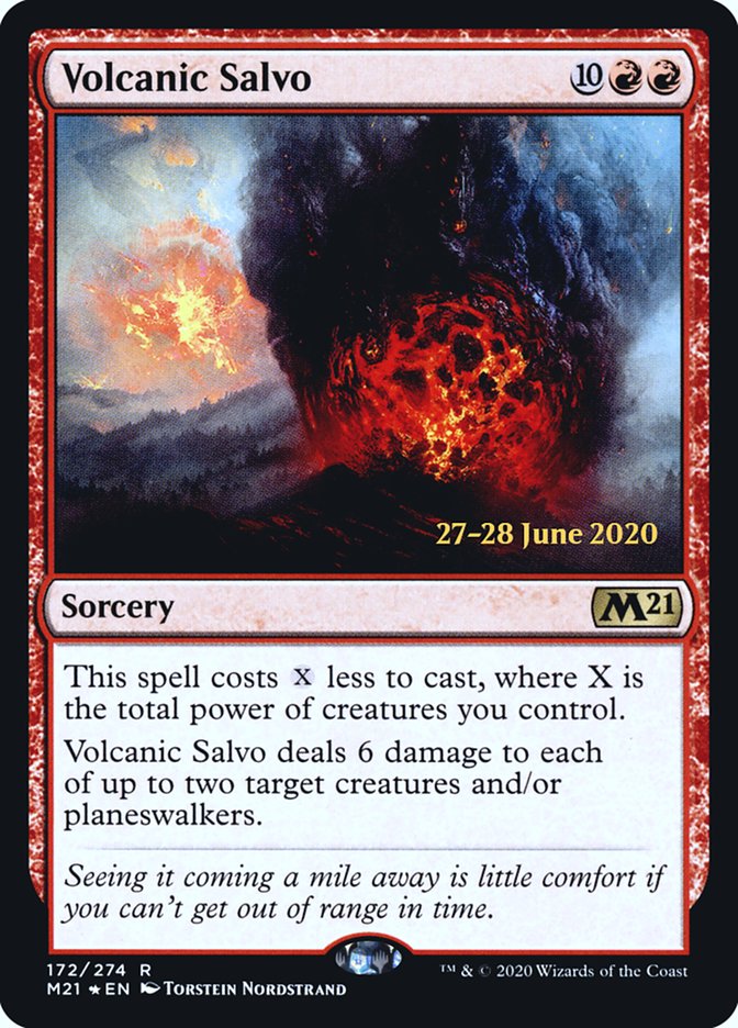 Volcanic Salvo [Core Set 2021 Prerelease Promos] | Game Master's Emporium (The New GME)