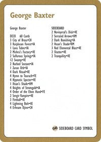 1996 George Baxter Decklist Card [World Championship Decks] | Game Master's Emporium (The New GME)