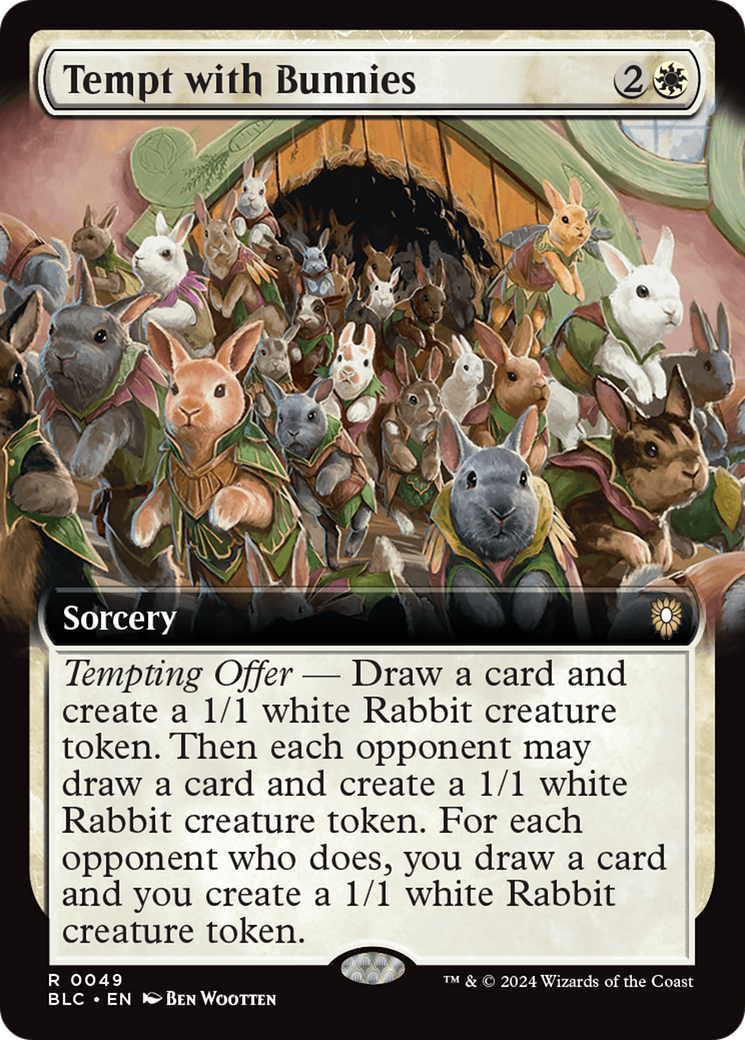 Tempt with Bunnies (Extended Art) [Bloomburrow Commander] | Game Master's Emporium (The New GME)