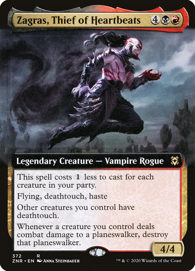 Zagras, Thief of Heartbeats (Extended Art) [Zendikar Rising] | Game Master's Emporium (The New GME)