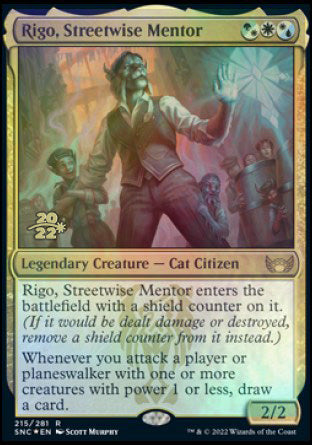 Rigo, Streetwise Mentor [Streets of New Capenna Prerelease Promos] | Game Master's Emporium (The New GME)