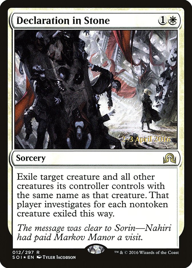 Declaration in Stone [Shadows over Innistrad Prerelease Promos] | Game Master's Emporium (The New GME)