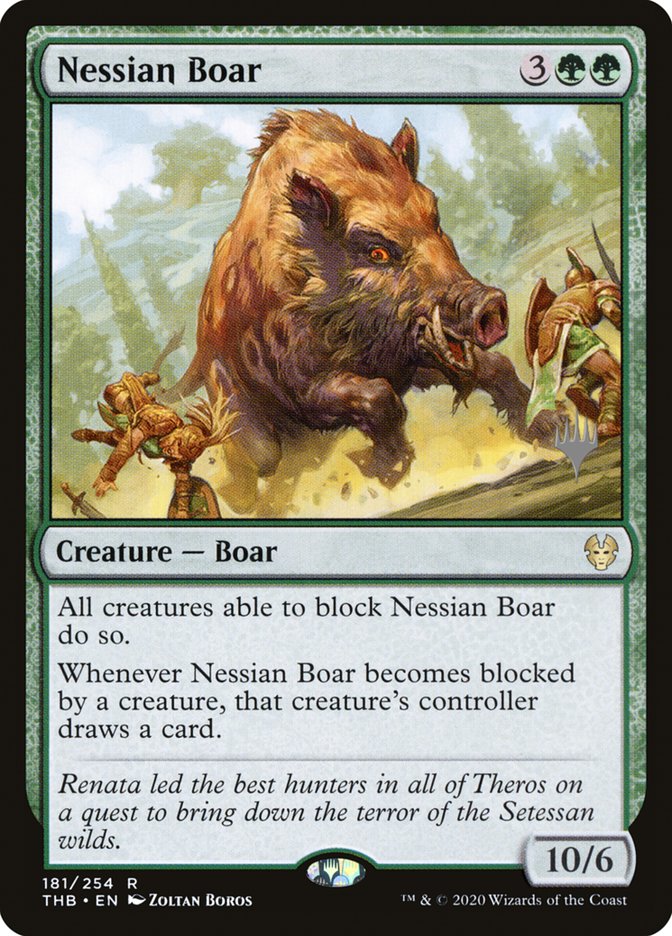 Nessian Boar (Promo Pack) [Theros Beyond Death Promos] | Game Master's Emporium (The New GME)