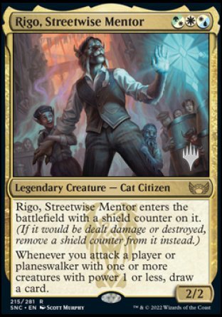 Rigo, Streetwise Mentor (Promo Pack) [Streets of New Capenna Promos] | Game Master's Emporium (The New GME)