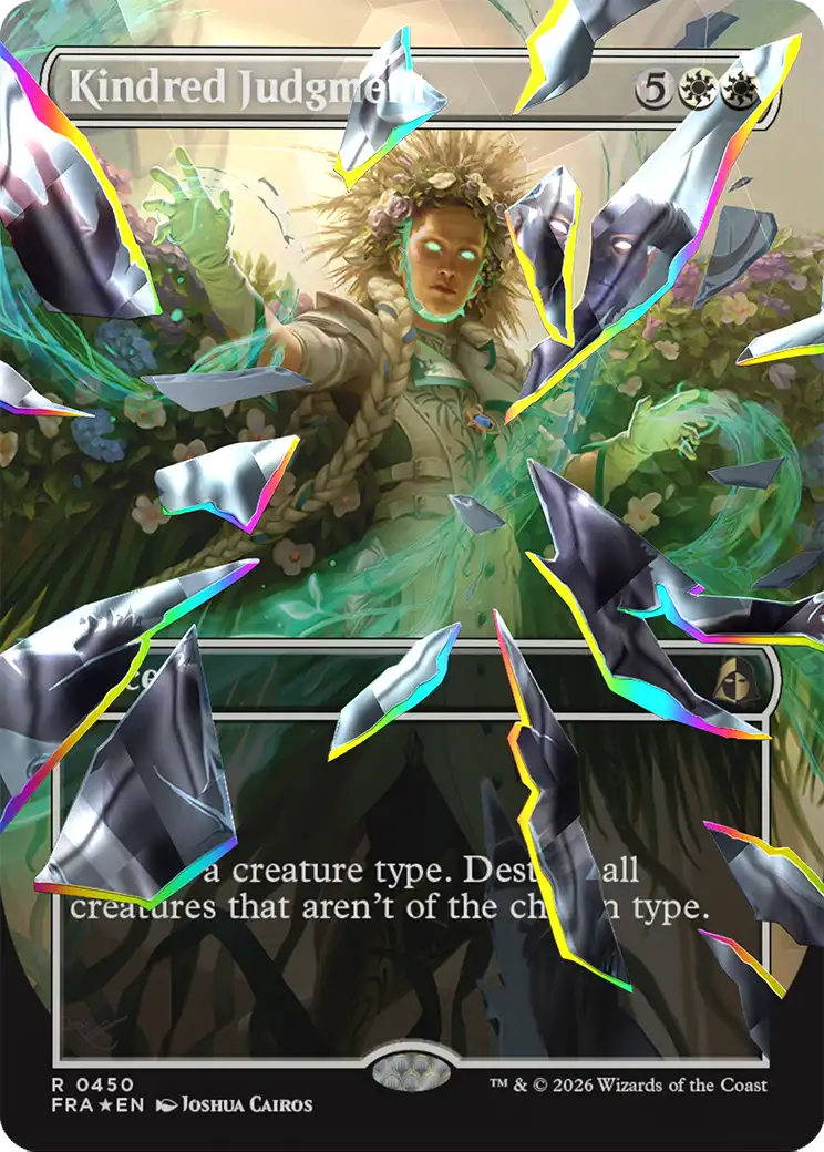 Kindred Judgment (Borderless) (Facet Foil) [Reality Fracture] | Game Master's Emporium (The New GME)