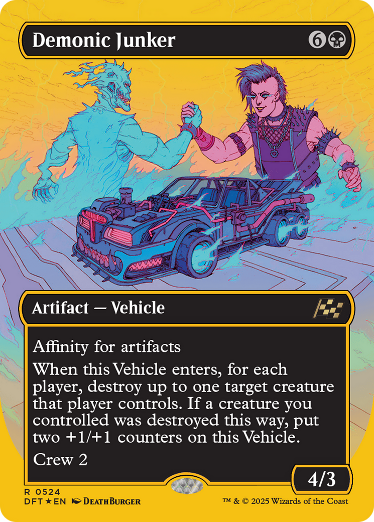 Demonic Junker (Borderless) (First-Place Foil) [Aetherdrift] | Game Master's Emporium (The New GME)