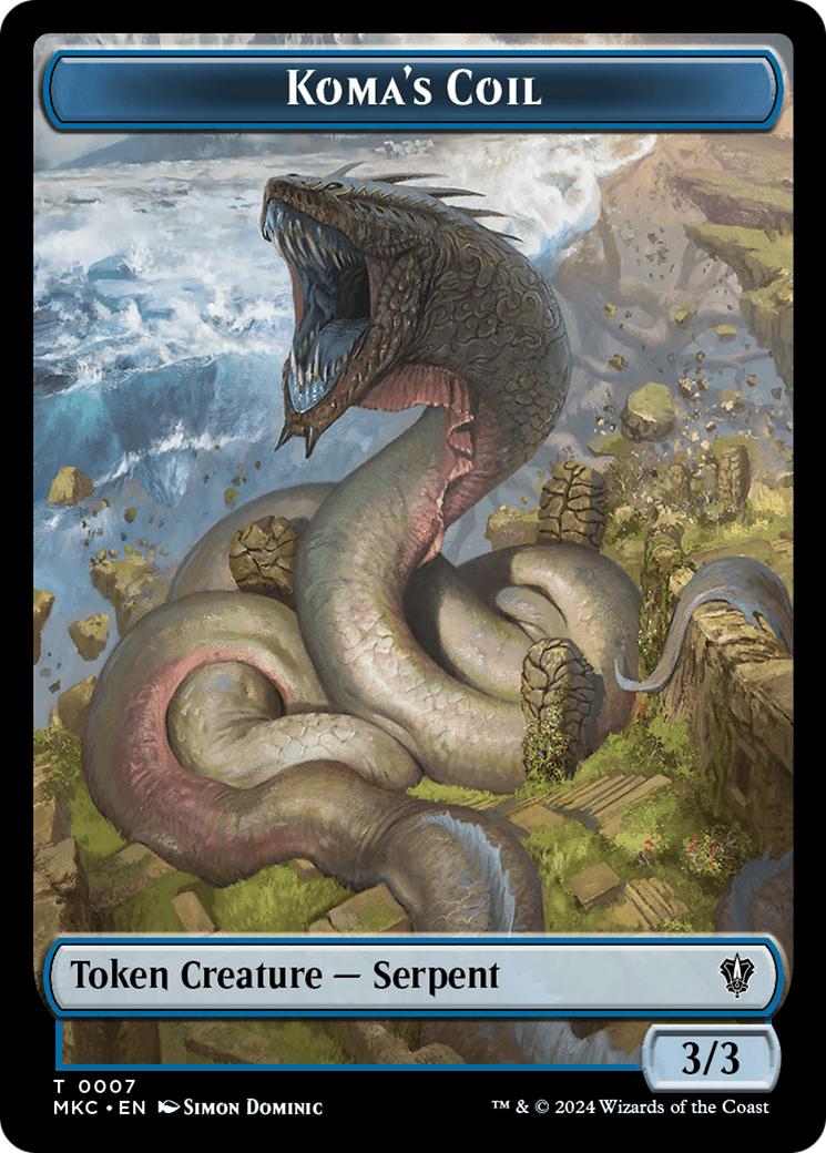 Drake // Koma's Coil Double-Sided Token [Murders at Karlov Manor Commander Tokens] | Game Master's Emporium (The New GME)