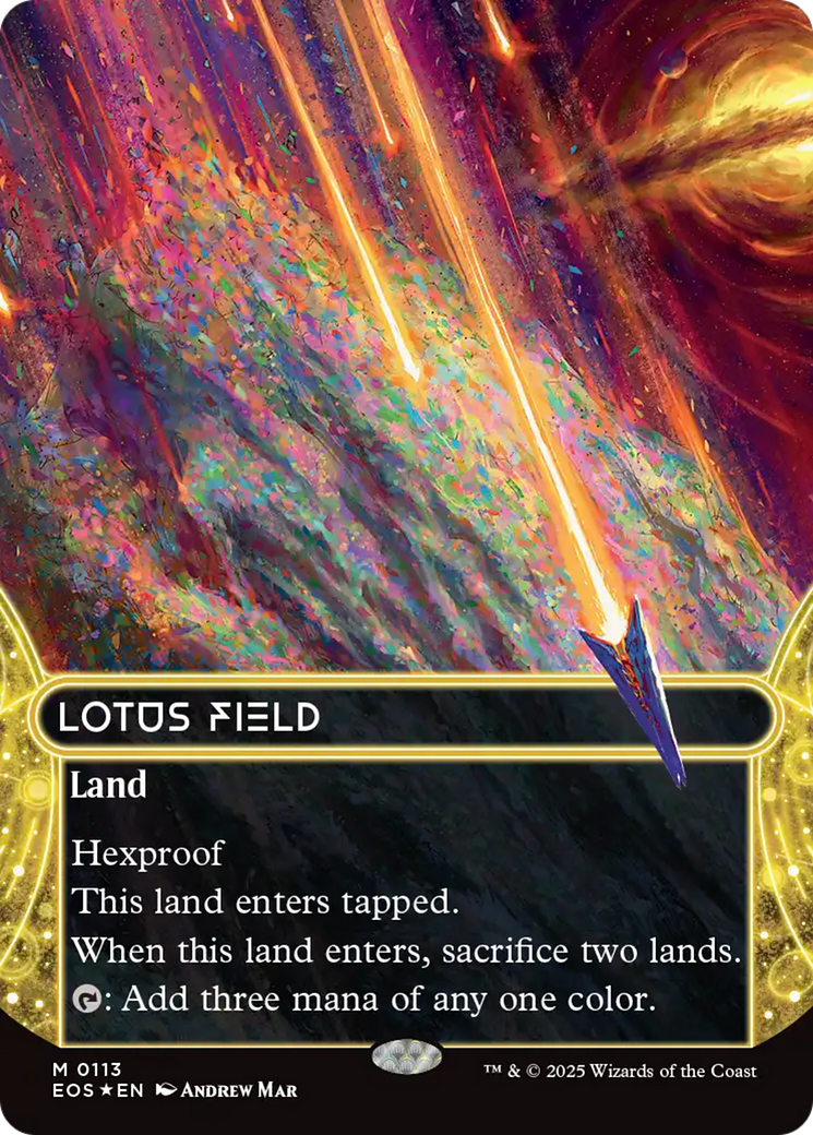 Lotus Field (0113) (Borderless) (Galaxy Foil) [Edge of Eternities: Stellar Sights] | Game Master's Emporium (The New GME)