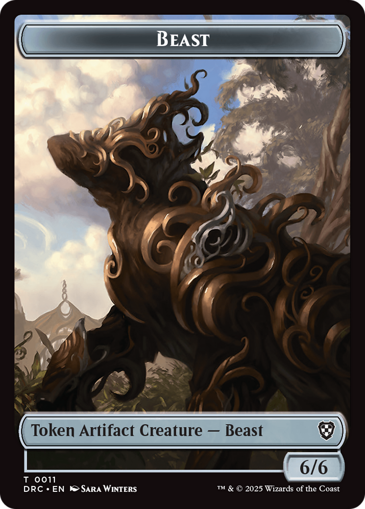 Construct // Beast (0011) Double-Sided Token [Aetherdrift Commander Tokens] | Game Master's Emporium (The New GME)