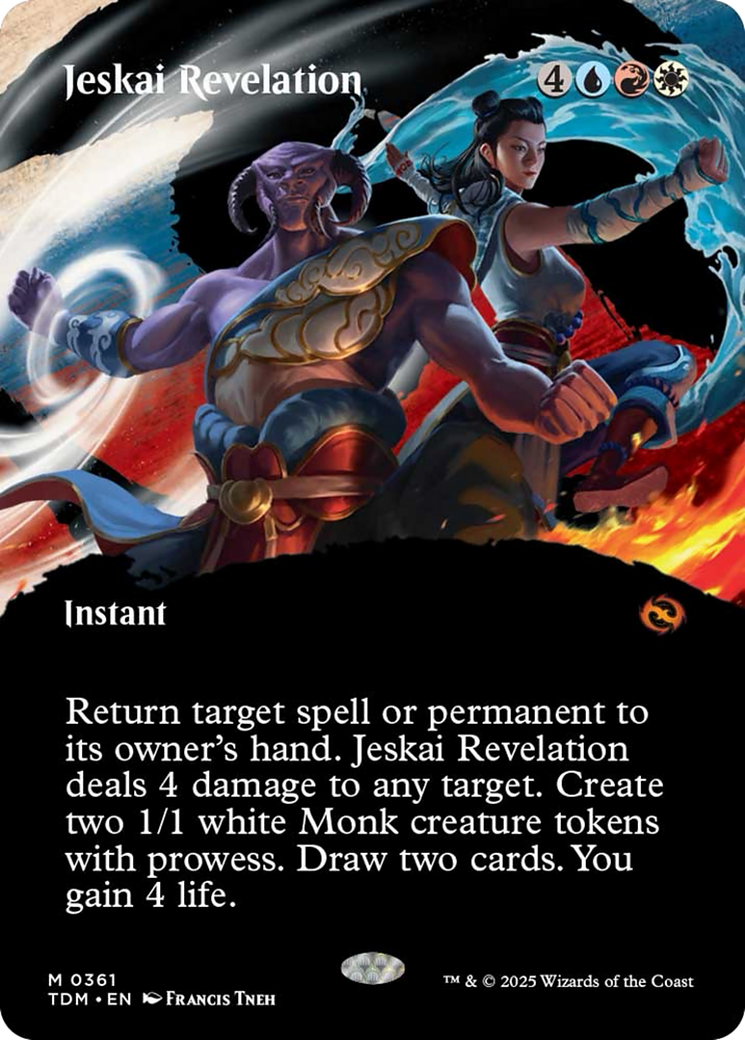 Jeskai Revelation (Borderless) [Tarkir: Dragonstorm] | Game Master's Emporium (The New GME)