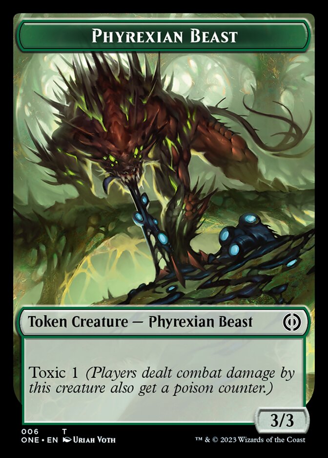 Rebel // Phyrexian Beast Double-Sided Token [Phyrexia: All Will Be One Tokens] | Game Master's Emporium (The New GME)