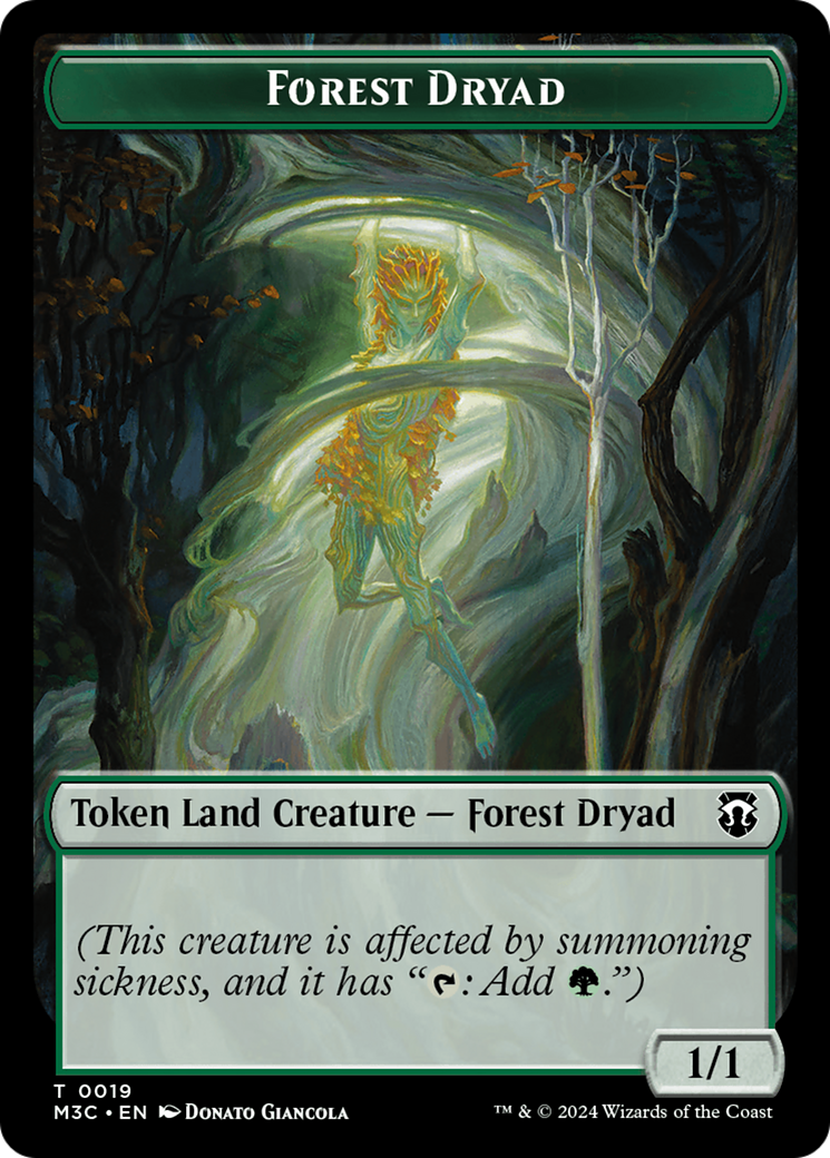 Forest Dryad (Ripple Foil) // Emblem - Vivien Reid Double-Sided Token [Modern Horizons 3 Commander Tokens] | Game Master's Emporium (The New GME)