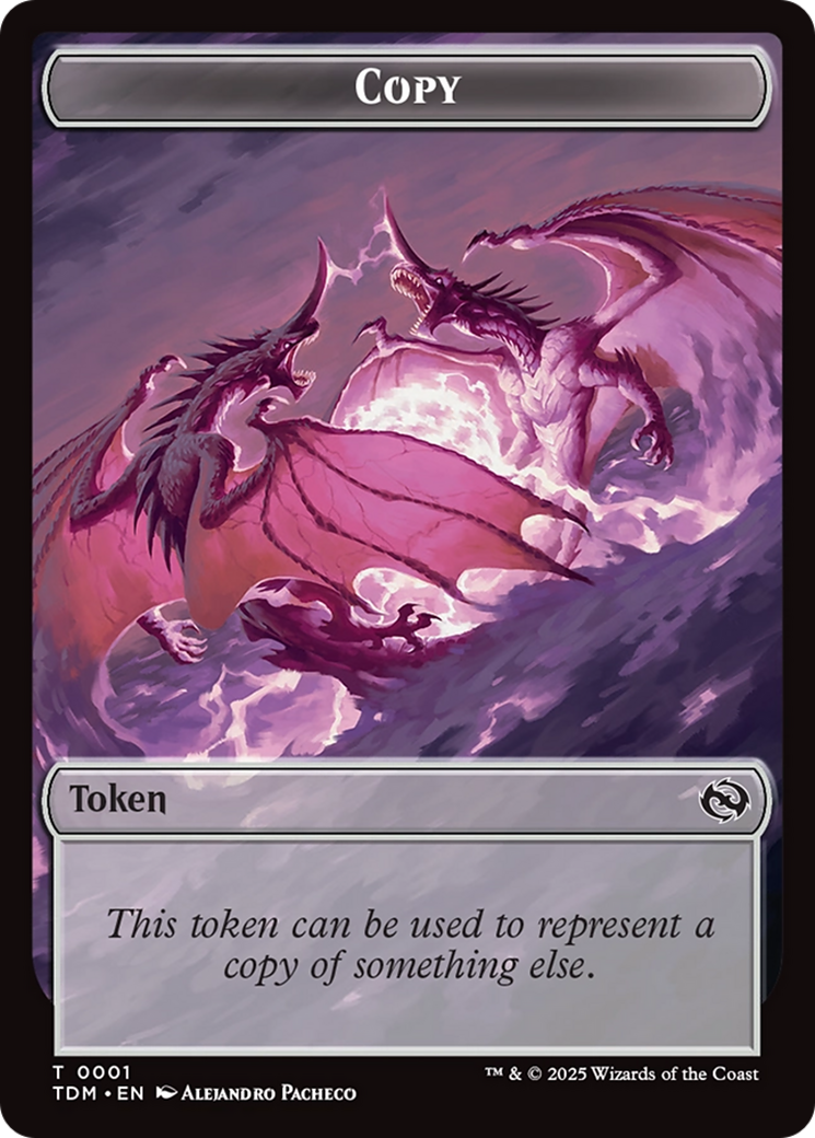 Copy // Dragon (0014) Double-Sided Token [Tarkir: Dragonstorm Commander Tokens] | Game Master's Emporium (The New GME)