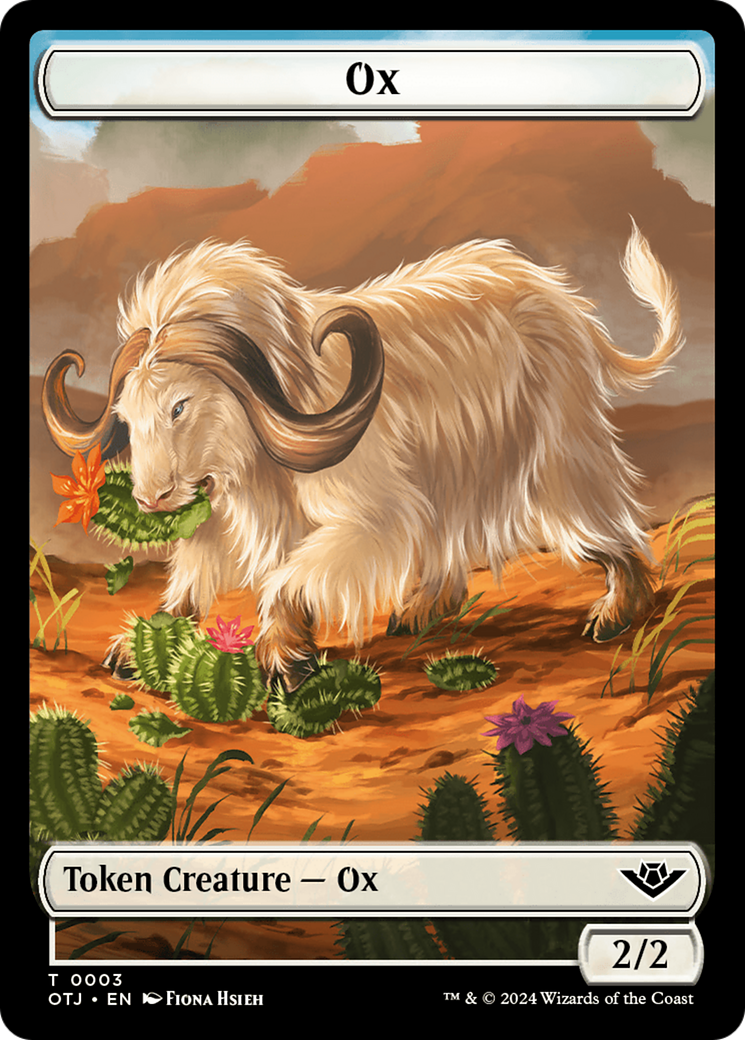 Treasure // Ox Double-Sided Token [Outlaws of Thunder Junction Tokens] | Game Master's Emporium (The New GME)