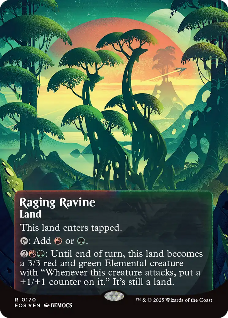 Raging Ravine (0170) (Borderless) (Galaxy Foil) [Edge of Eternities: Stellar Sights] | Game Master's Emporium (The New GME)