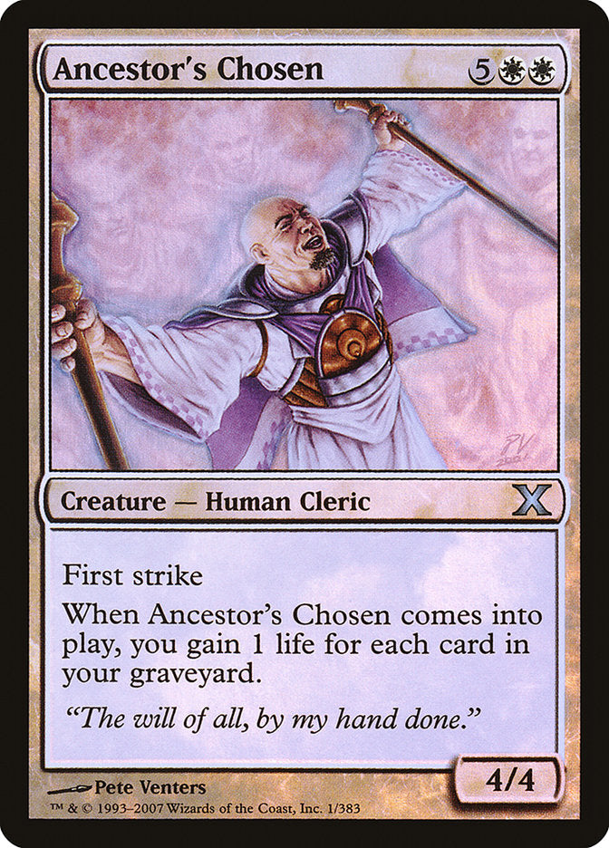Ancestor's Chosen (Premium Foil) [Tenth Edition] | Game Master's Emporium (The New GME)