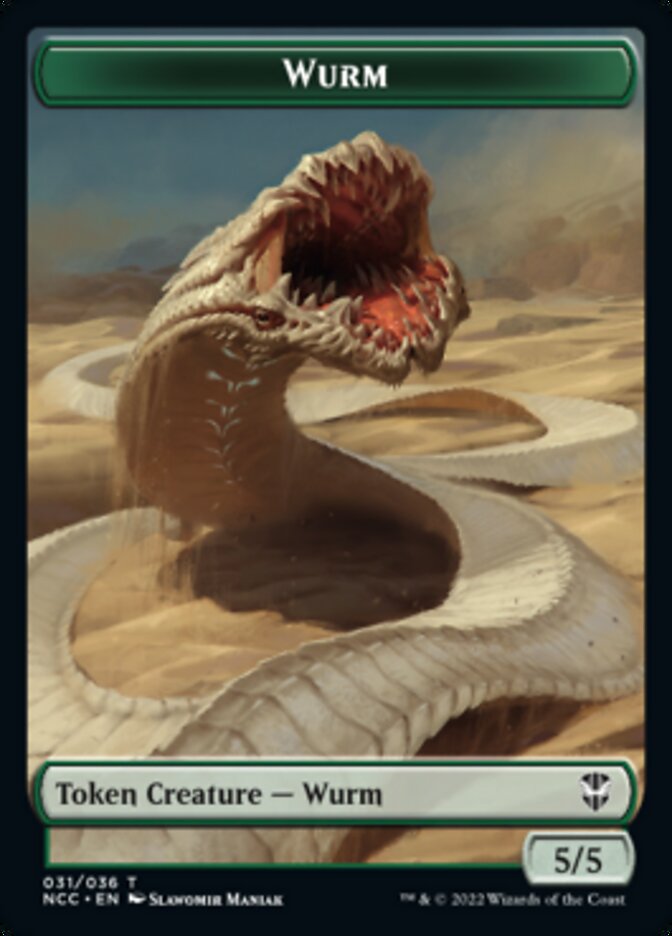 Elf Warrior // Wurm Double-Sided Token [Streets of New Capenna Commander Tokens] | Game Master's Emporium (The New GME)