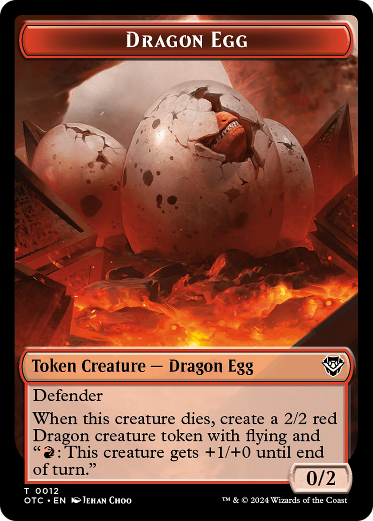 Dragon Egg // Dragon Double-Sided Token [Outlaws of Thunder Junction Commander Tokens] | Game Master's Emporium (The New GME)