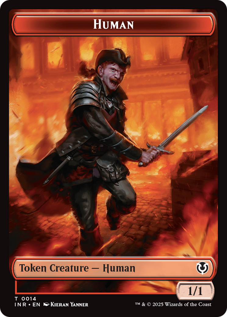 Human (0014) // Emblem - Chandra, Dressed to Kill Double-Sided Token [Innistrad Remastered Tokens] | Game Master's Emporium (The New GME)