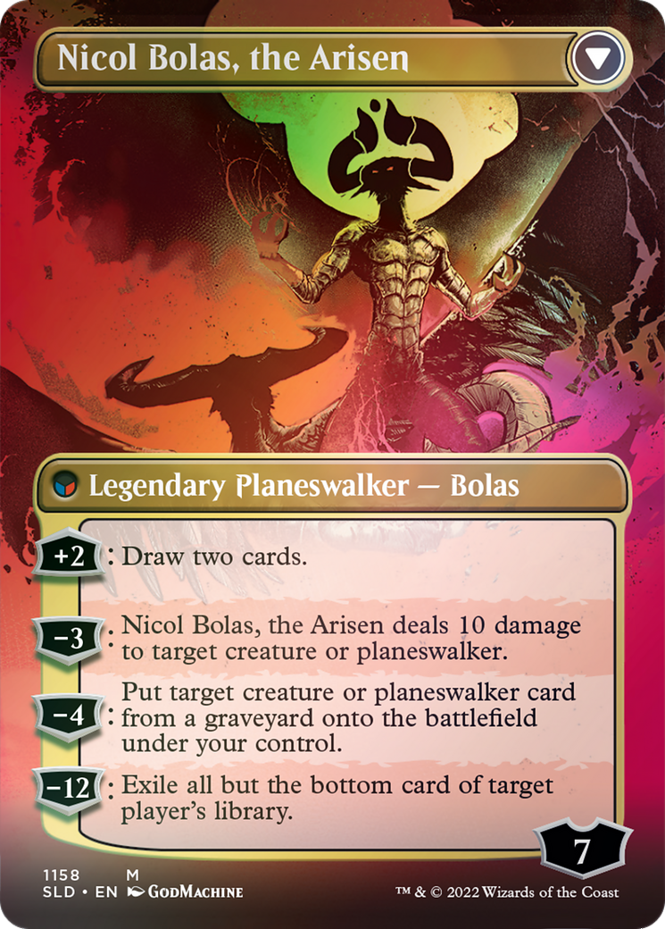 Nicol Bolas, the Ravager // Nicol Bolas, the Arisen (Borderless) [Secret Lair: From Cute to Brute] | Game Master's Emporium (The New GME)