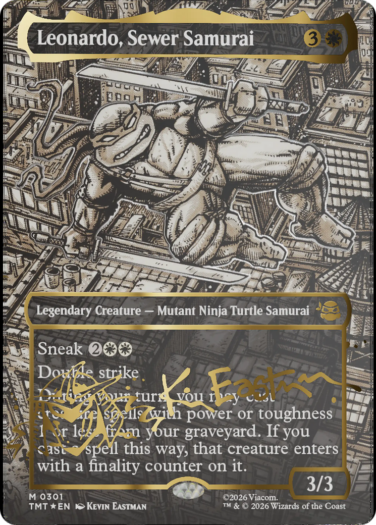 Leonardo, Sewer Samurai (Borderless) (Gold-Stamped Signature) [Teenage Mutant Ninja Turtles] | Game Master's Emporium (The New GME)