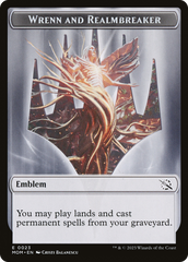 Treasure (21) // Wrenn and Realmbreaker Emblem Double-Sided Token [March of the Machine Tokens] | Game Master's Emporium (The New GME)