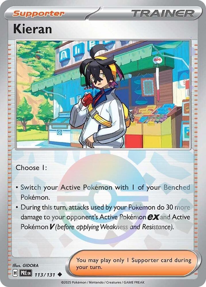 Kieran (113/131) (Poke Ball Pattern) [Scarlet & Violet: Prismatic Evolutions] | Game Master's Emporium (The New GME)