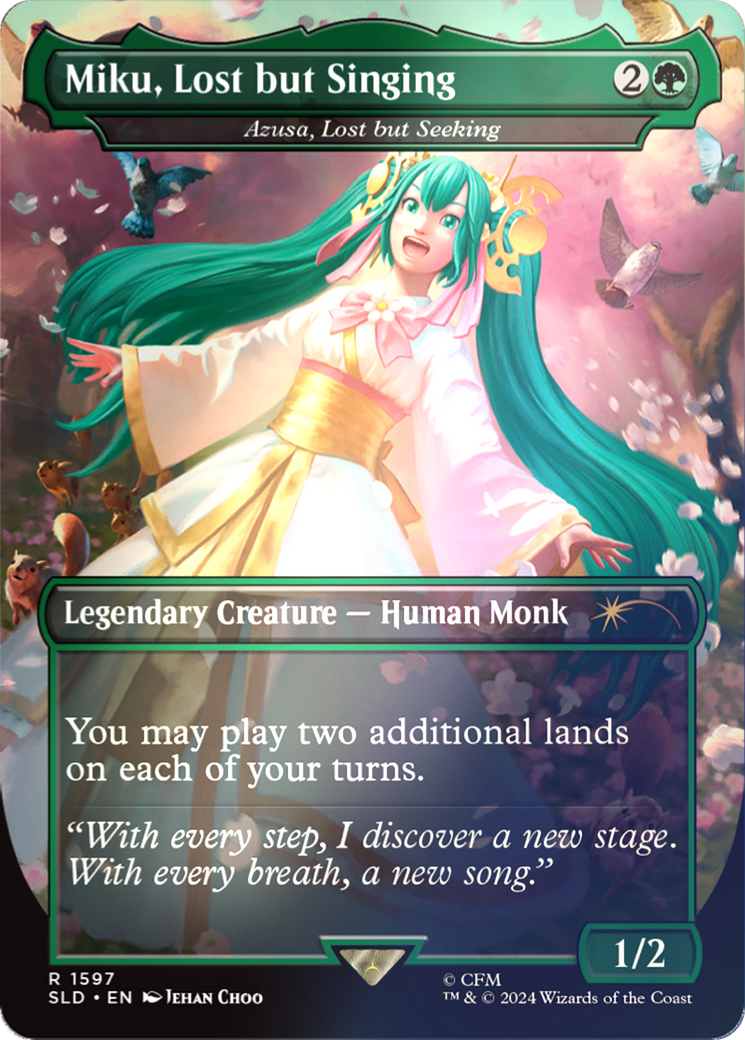 Miku, Lost but Singing - Azusa, Lost but Seeking (Rainbow Foil) [Secret Lair Drop Series] | Game Master's Emporium (The New GME)