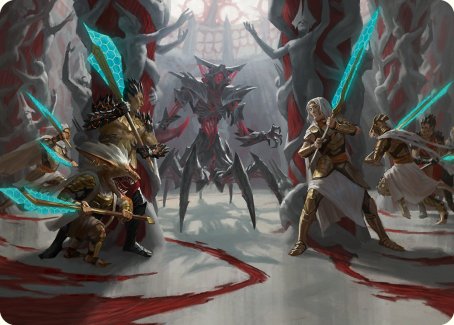 Goldwardens' Gambit Art Card [Phyrexia: All Will Be One Art Series] | Game Master's Emporium (The New GME)