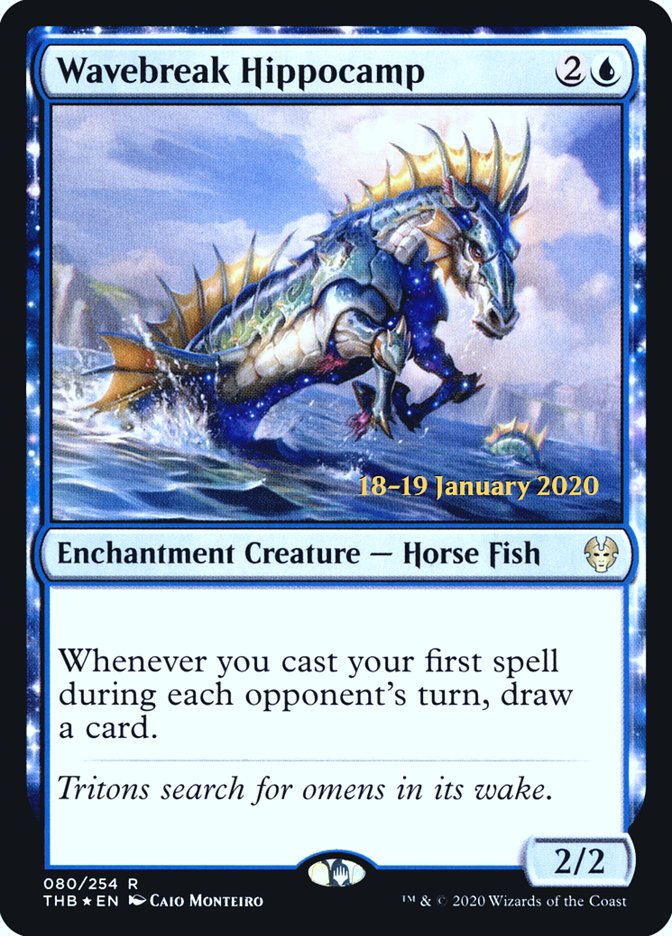 Wavebreak Hippocamp [Theros Beyond Death Prerelease Promos] | Game Master's Emporium (The New GME)