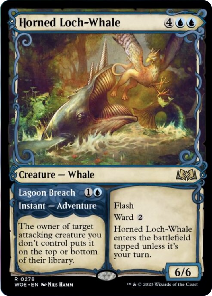 Horned Loch-Whale // Lagoon Breach (Showcase) [Wilds of Eldraine] | Game Master's Emporium (The New GME)