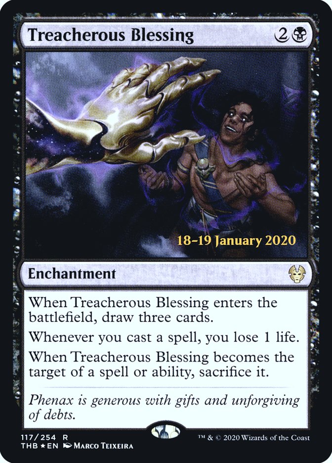 Treacherous Blessing [Theros Beyond Death Prerelease Promos] | Game Master's Emporium (The New GME)