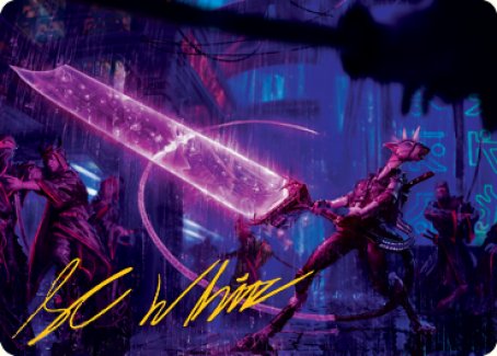 Enormous Energy Blade Art Card (Gold-Stamped Signature) [Kamigawa: Neon Dynasty Art Series] | Game Master's Emporium (The New GME)