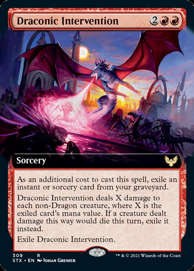 Draconic Intervention (Extended Art) [Strixhaven: School of Mages] | Game Master's Emporium (The New GME)