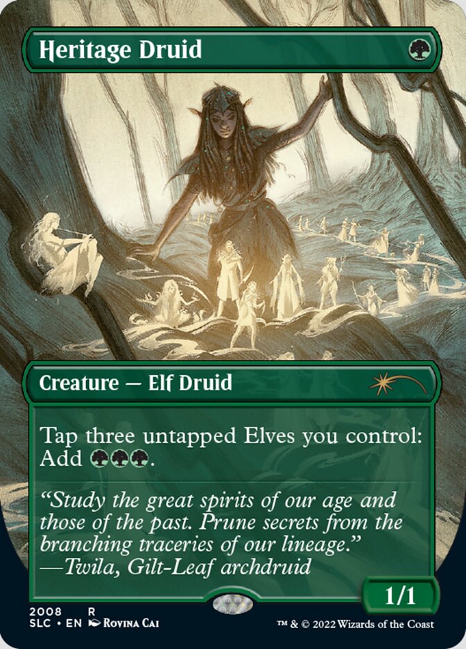 Heritage Druid (Borderless) [Secret Lair Countdown Kit] | Game Master's Emporium (The New GME)
