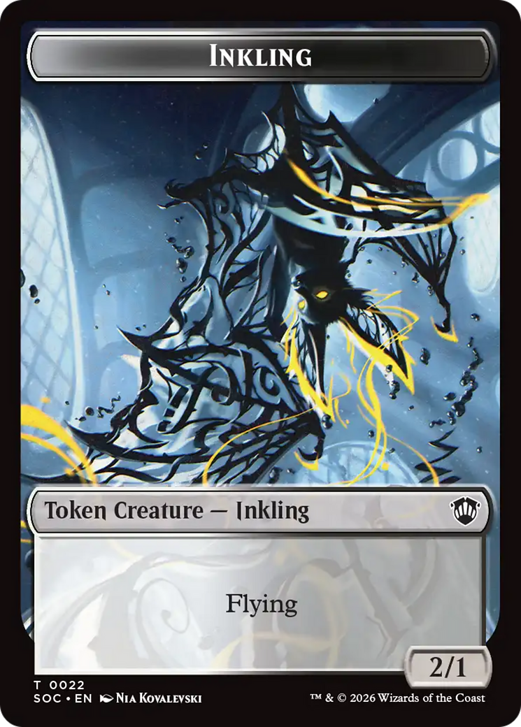 Pegasus // Inkling (0022) Double-Sided Token [Secrets of Strixhaven Commander Tokens] | Game Master's Emporium (The New GME)