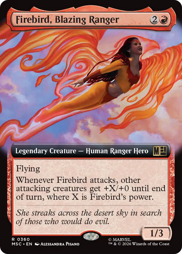 Firebird, Blazing Ranger (Extended Art) [Marvel Super Heroes Commander] | Game Master's Emporium (The New GME)