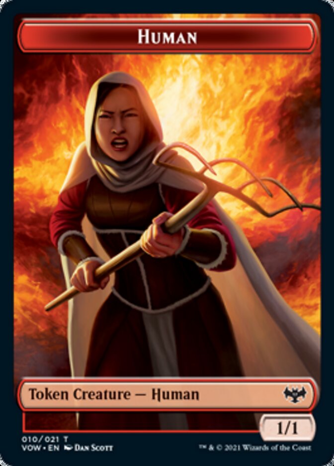 Wolf (011) // Human (010) Double-Sided Token [Innistrad: Crimson Vow Tokens] | Game Master's Emporium (The New GME)