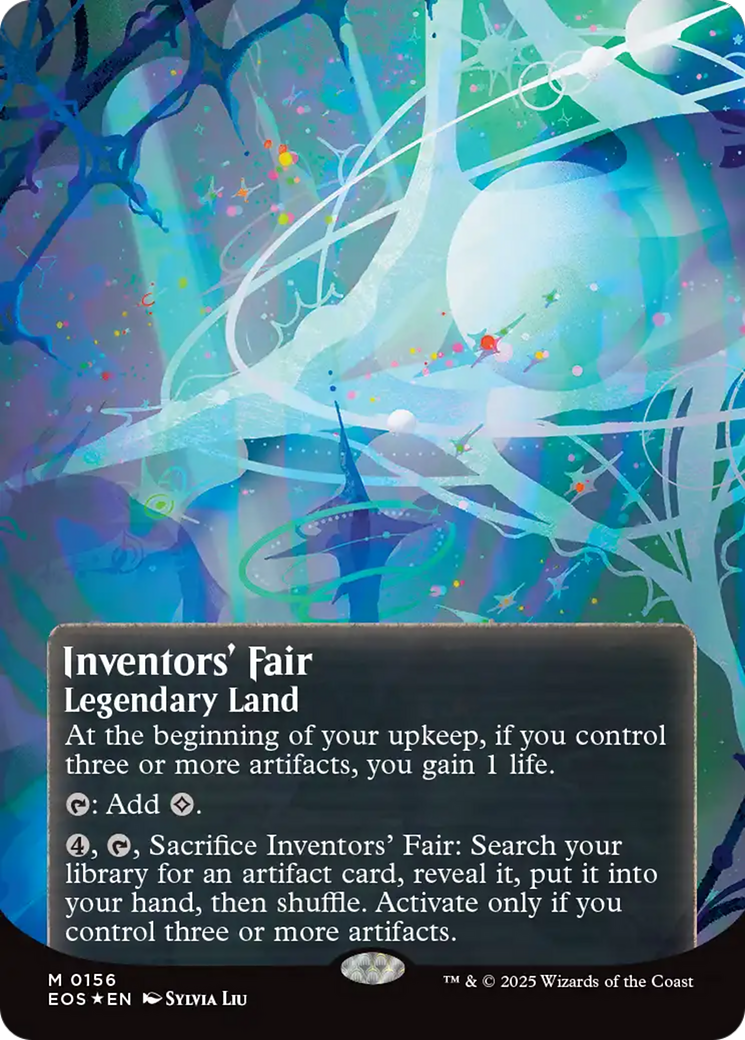 Inventors' Fair (0156) (Borderless) (Galaxy Foil) [Edge of Eternities: Stellar Sights] | Game Master's Emporium (The New GME)