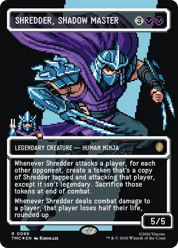 Shredder, Shadow Master (Borderless) (Surge Foil) [Teenage Mutant Ninja Turtles Commander] | Game Master's Emporium (The New GME)