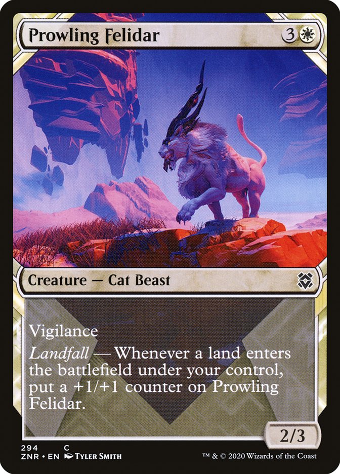 Prowling Felidar (Showcase) [Zendikar Rising] | Game Master's Emporium (The New GME)