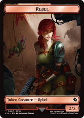 Soldier // Rebel Double-Sided Token (Surge Foil) [FINAL FANTASY Commander Tokens] | Game Master's Emporium (The New GME)